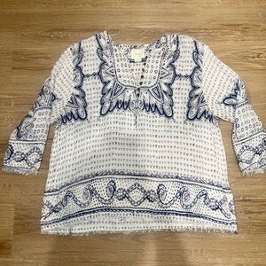 Maeve | Maeve White Flowy Blouse